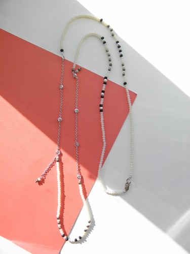 Crystal beads with - , freshwater