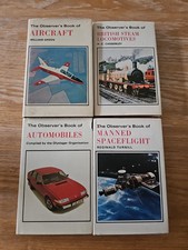 4 Observer Books Automobiles Olyslager Aircraft Spaceflight Locomotives W Djs A