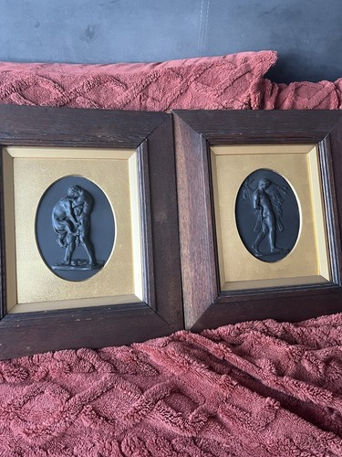 Pair framed wedgwood - pair,