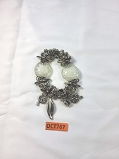 Vintage Style Glass Bead Silver Stretch Bracelet Costume Jewellery OCT767
