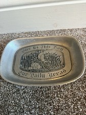 Wilton Columbia PA Give Us This Day Our Daily Bread Pewter Serving Tray USA