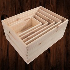 Pine Crate Chest Wooden Storage Box / 5 Sizes / Open Top / For Craft Decoupage