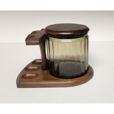 Vintage Walnut Pipe Stand w/