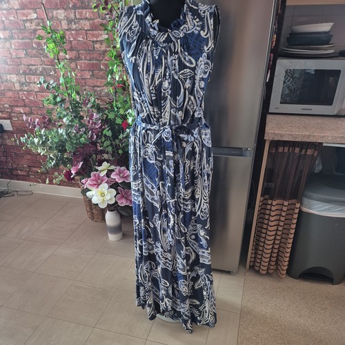 Biba paisley navy white maxi - biba,
