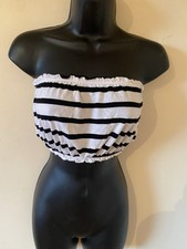 White/black Striped Boob Tube