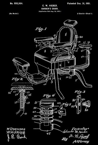 1901 barber chair c w - 1901,