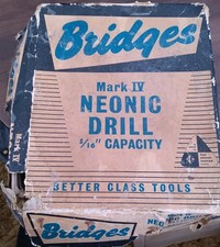 Vintage Bridges 5/16" Neonic Drill DR-5S Boxed With Key & Spares Mark IV c1957