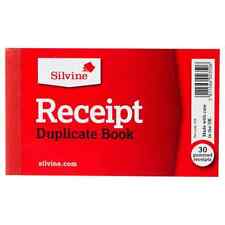 Silvine Receipt Duplicate Book 63 x 106mm 30 Gummed Receipts  - 1 Book