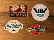Surfer set stickers beach - set,