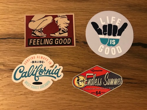 Surfer set stickers beach - surfer,