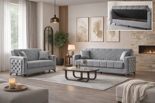 Grey chester sofa bed - bed, 2