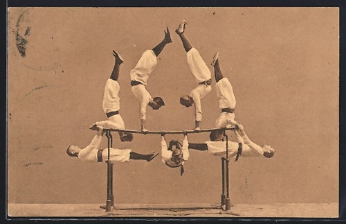 Postcard men doing - postcard,