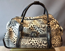 LYDC London Leopard Print Women's Luggage Duffle Travel Cabin Bag On Wheels C1
