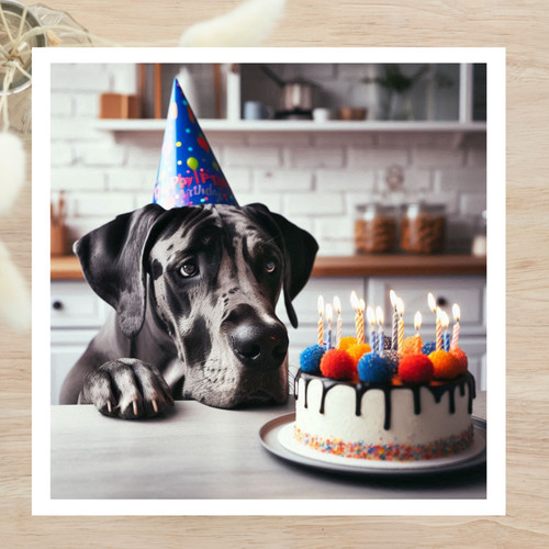 Grumpy great dane birthday - dane,
