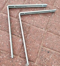 Pack Of 2 ~ 12"x10"  Fluted Angle Shelf Brackets Heavy Duty Galvanised STRONG