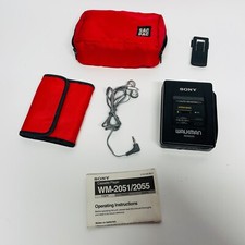 Sony Walkman WM-2051 Auto Cassette Player with Case, Earphones & Manual