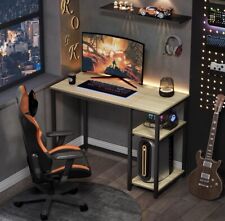 Computer Desk 120cm 2-Tier Shelves Sturdy Home Office Desk with Large Storage