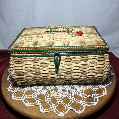 Footed sewing box - sewing,