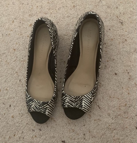 Black mix print peep - , toe