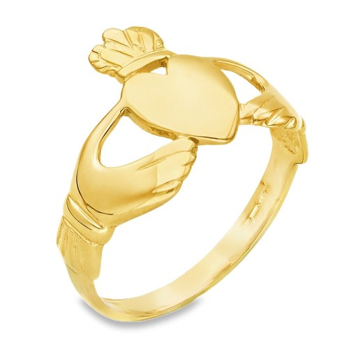 9ct yellow gold claddagh ring - 9ct,