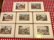 Vintage 6  English County Dining Table Placemats And Two Serving Mats