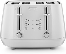 De'Longhi CTY4003.W 4 Slice Toaster Pull Crumbs Trays Eclettica 1800w White
