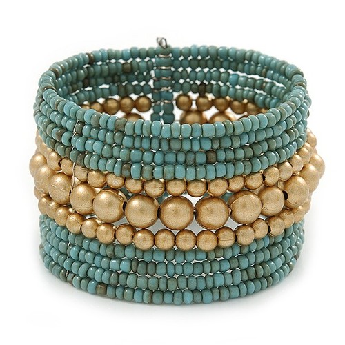 Dusty light blue gold glass - light,