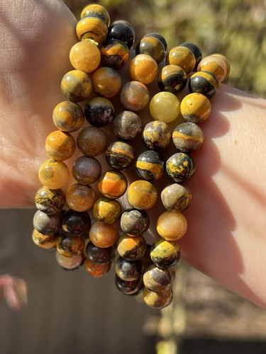 Bumblebee jasper bracelet - bumblebee,