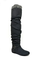 Ladies Knee High Grey Boots