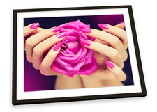 Nail Varnish Beauty Salon Pink FRAMED ART PRINT Picture Poster Artwork