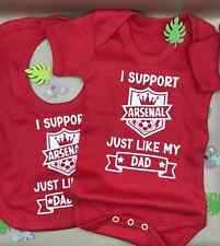 Arsenal FC Personalised Football Novelty Vest BabyGrow Bib Gift Set FREE P&P