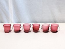 Set of 6 Vintage Cranberry Glasses