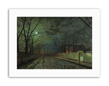 JOHN ATKINSON GRIMSHAW MOONLIT STREET Picture Painting Canvas art Prints