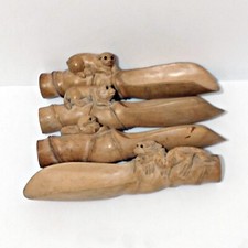 ANTIQUE CARVED SCOOPS - Set of