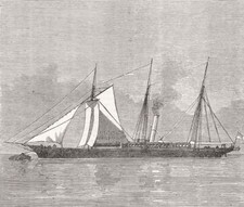 SPAIN. The Yacht Deerhound, lately captured off the coast of Spain 1873 print