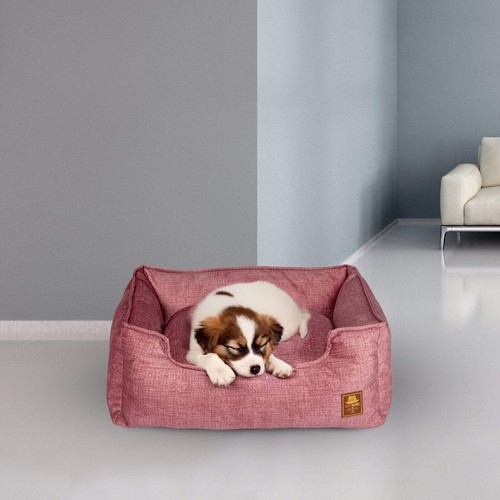 Pink plush dog cat bed - plush,
