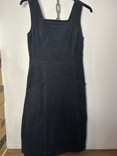 Seasalt High Deck Navy Blue Sleeveless Cord Pinafore Dress Cotton Size UK 10