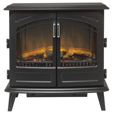Dimplex Optiflame 2W Matt Black Cast iron effect Electric Stove (H)660mm (W)620m