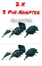 2 x European 2 Pin to UK 3 Pin Power Plug Adaptor Converter