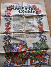 Vintage  Causeway Cotton / Linen Blend Tea Towel Growing for Cooking