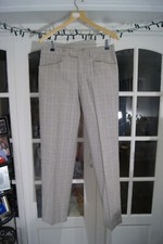 STROMBERG Men Golf Trousers Grey Check Size 36/27" Hem 8"