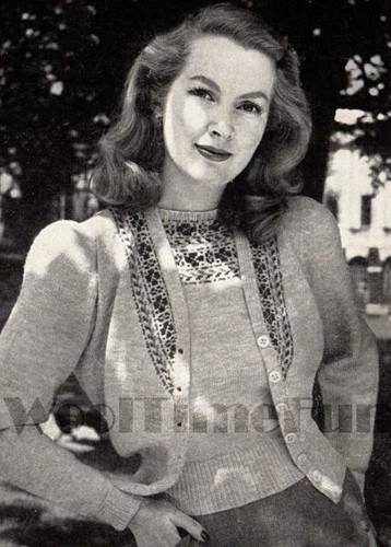 Knitting pattern vintage 1940s - vintage,