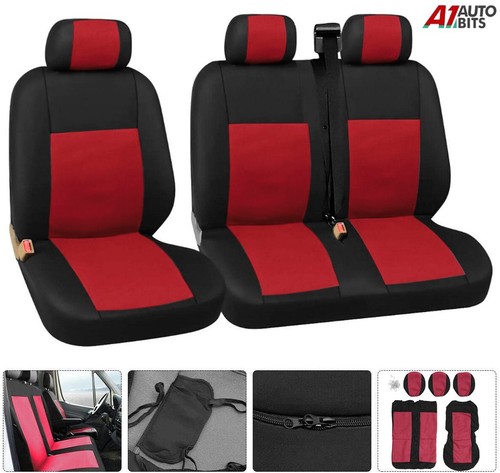 Quality red fabric seat covers - fabric,