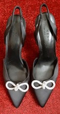 Next Black Shoes With Diamante Bow. Heels. Size 6 (39).