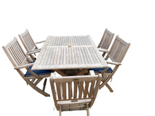 Westminster Teak Garden Table & 6 Chairs – Premium Outdoor Dining Set