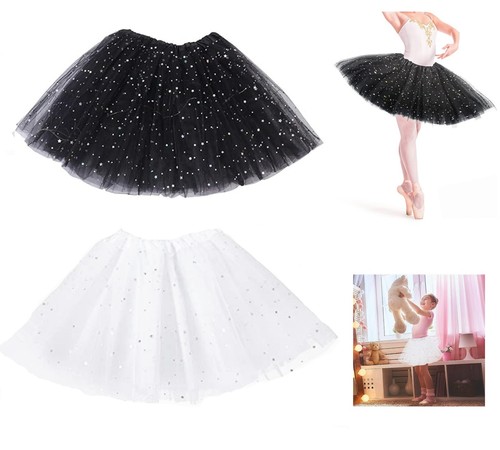Black white tutu skirt - white, kid