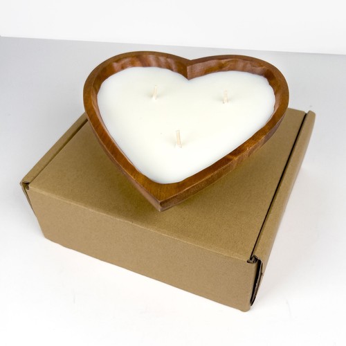 New wooden heart - new, bowl