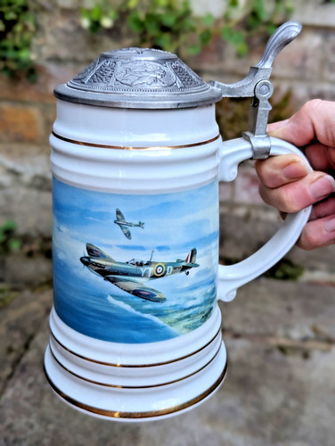 Vtg raf spitfire tankard - raf,