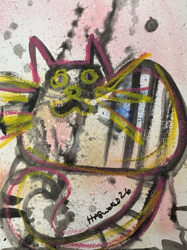 Hasworld original art - hasworld, cat