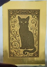 stained glass black cat